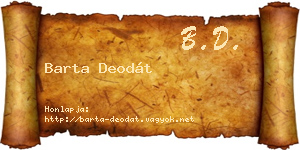 Barta Deodát névjegykártya